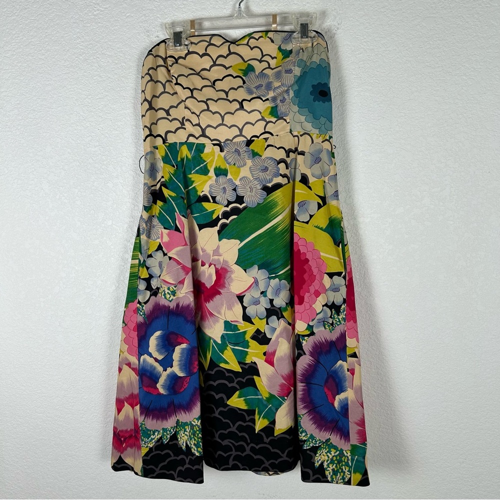 VTG Anthropologie Moulinette Soeurs SZ 2 strapless dress Bohemian Boho-Chic